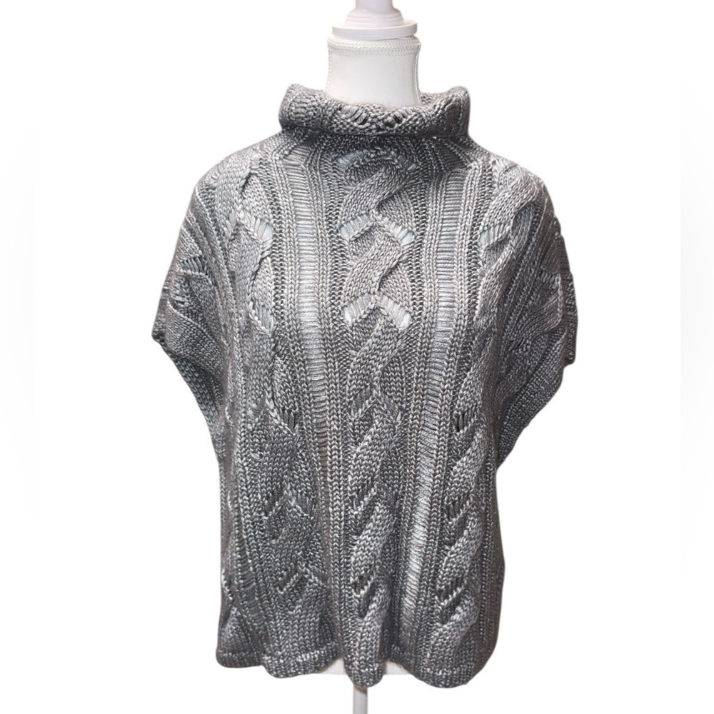 EILEEN FISHER Cable Knit Turtleneck Sweater - Size XS - Picture 3 of 8